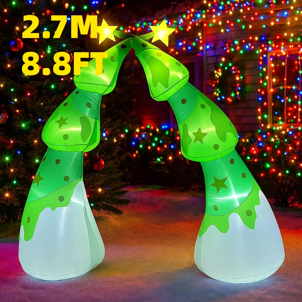 

2.7M/8.8FT Inflatable Christmas Tree Archway Star Lights LED Home Decorations Toys Yard Xmas Holiday Ornaments Supplies
