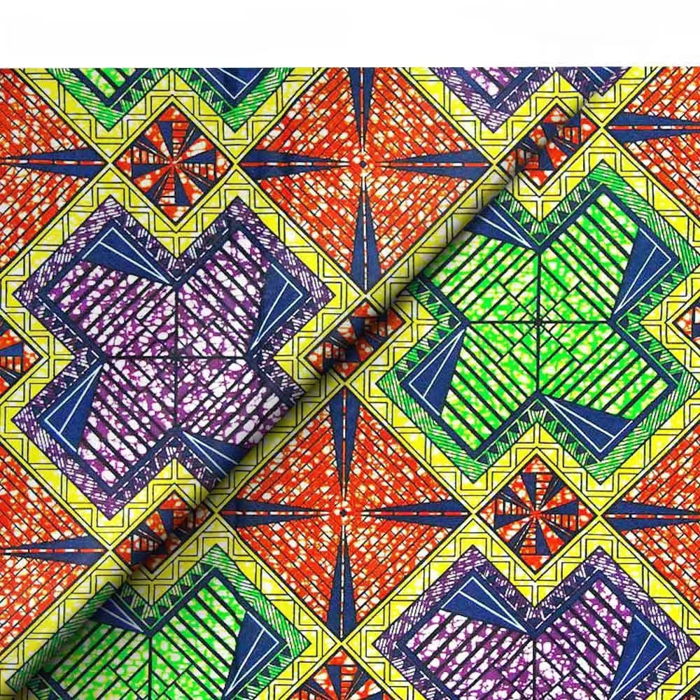 African Fabric Latest Designer Sewing Wedding Dress Tissu Making Craft Loincloth 100% Cotton Prints Grand Flower Real Wax