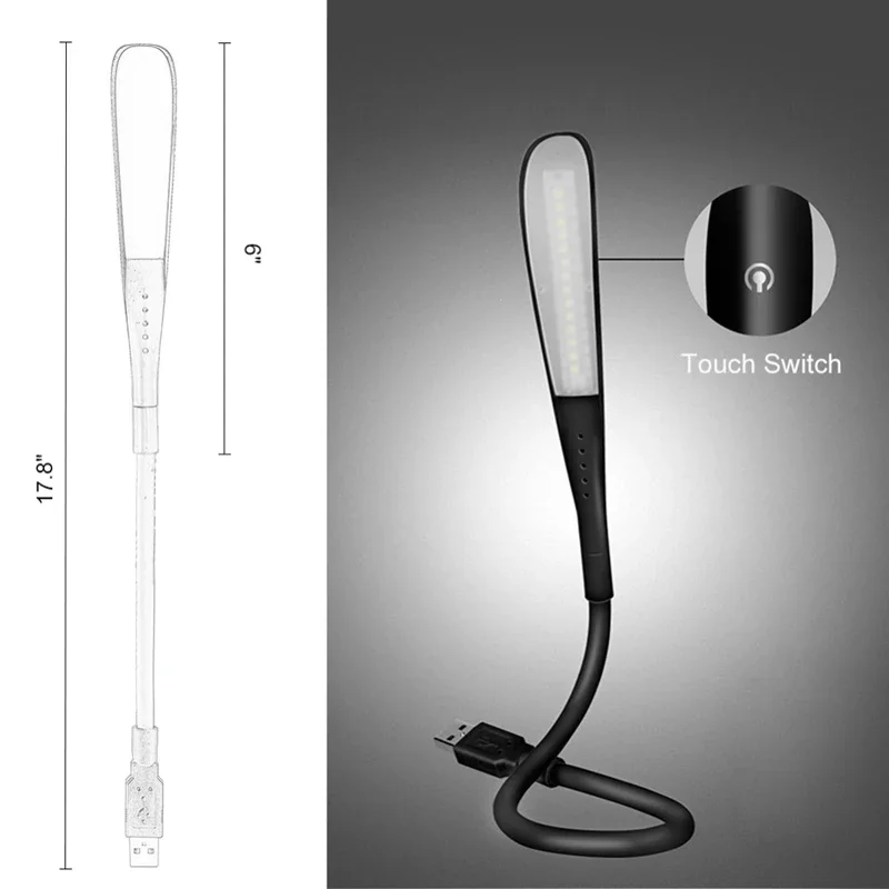 Flexible LED Touch USB Licht Tragbare Mini USB Led Lampe Ultra Helle Tragbare Mini Lampe für Laptop Notebook PC 14LEDS