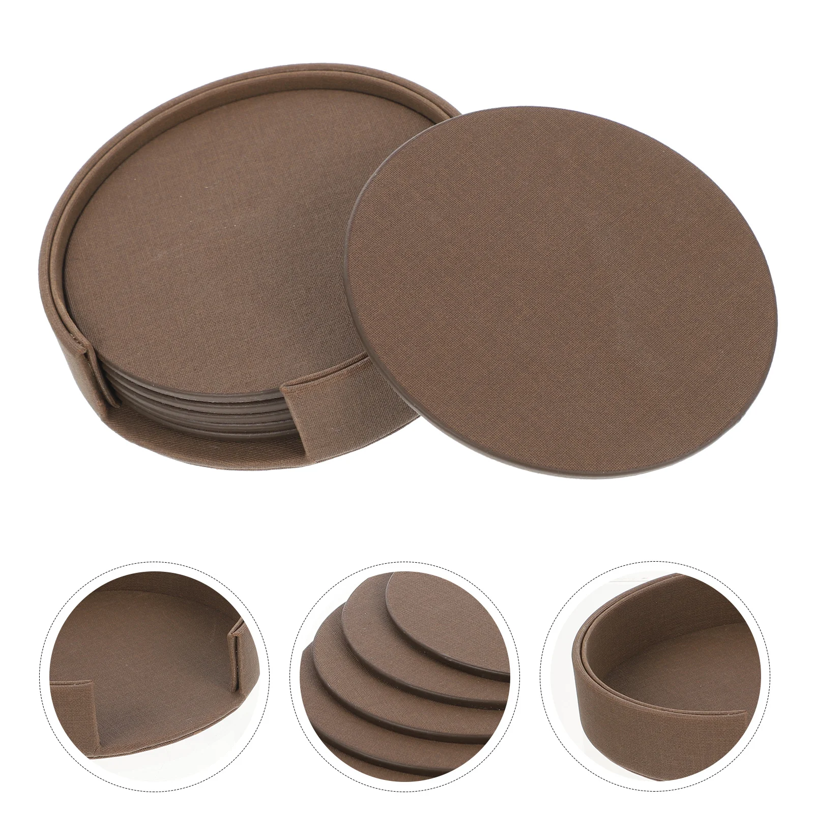 

6Pcs Tea Cup Pads Practical PU Round Home Bottle Mats Heat-Resistant Anti-Skid Tumbler Pads Kitchen Use PU Cup Mats