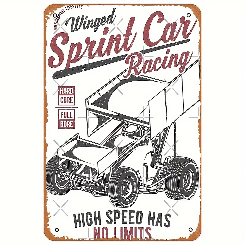 

Vintage Winged Short Range Racing Metal Tin - 8 "x 12" wrought iron wall decoration, male cave decoration, vintage racing poster