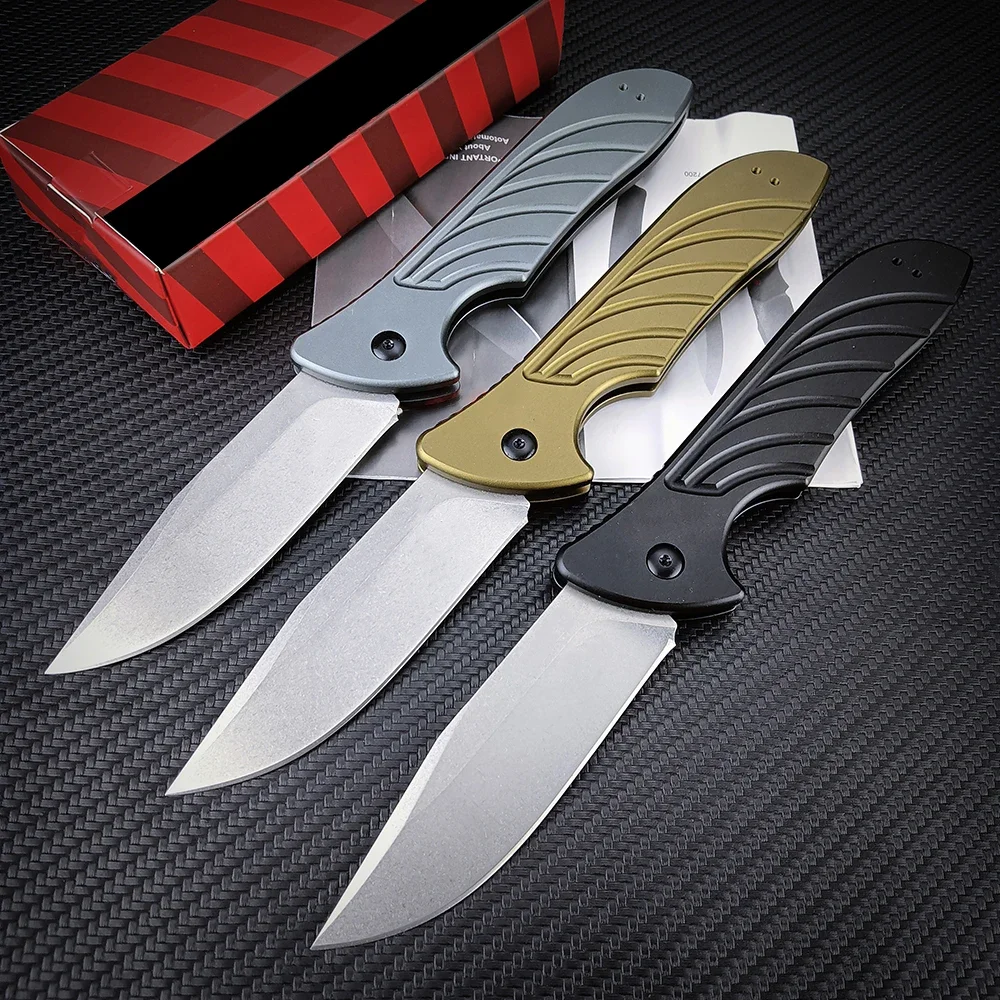 

Newest KS 7600 Launch 5 Outdoor AU TO Folding Knife Stonewashed Blade Aluminum Handles Camping Hunting Hiking Pocket Knife