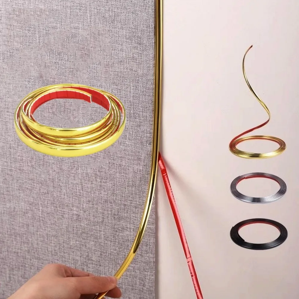 3D Metalowe samoprzylepne naklejki na płytki PVC Taśma podłogowa Wodoodporna taśma uszczelniająca szczeliny w ścianie Pięknna naklejka na płytki Dekoracja domu