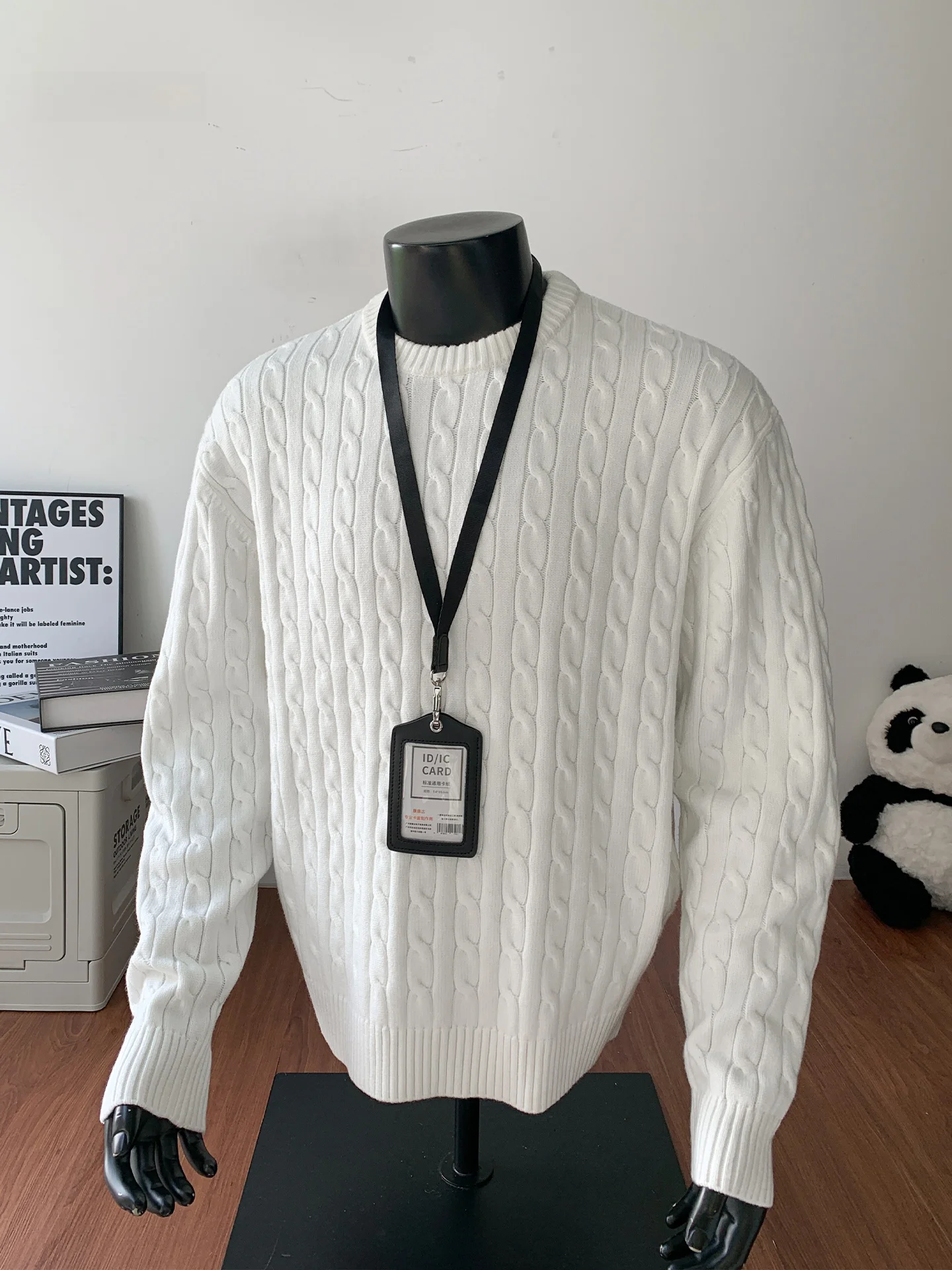 

Мужской вязаный свитер в стиле ретро, с круглым вырезом, уютный, осенне-зимний, премиум-класса, для ношения в качестве базового слоя