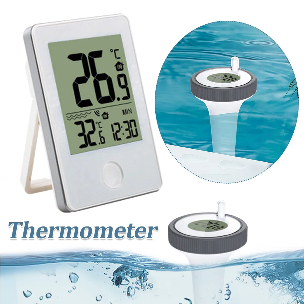 

Wireless Digital Pool Thermometer IPX8 Waterproof Swimming Pool Thermometer for Swimming Pools Hot Tubs Small Ponds Aquariums