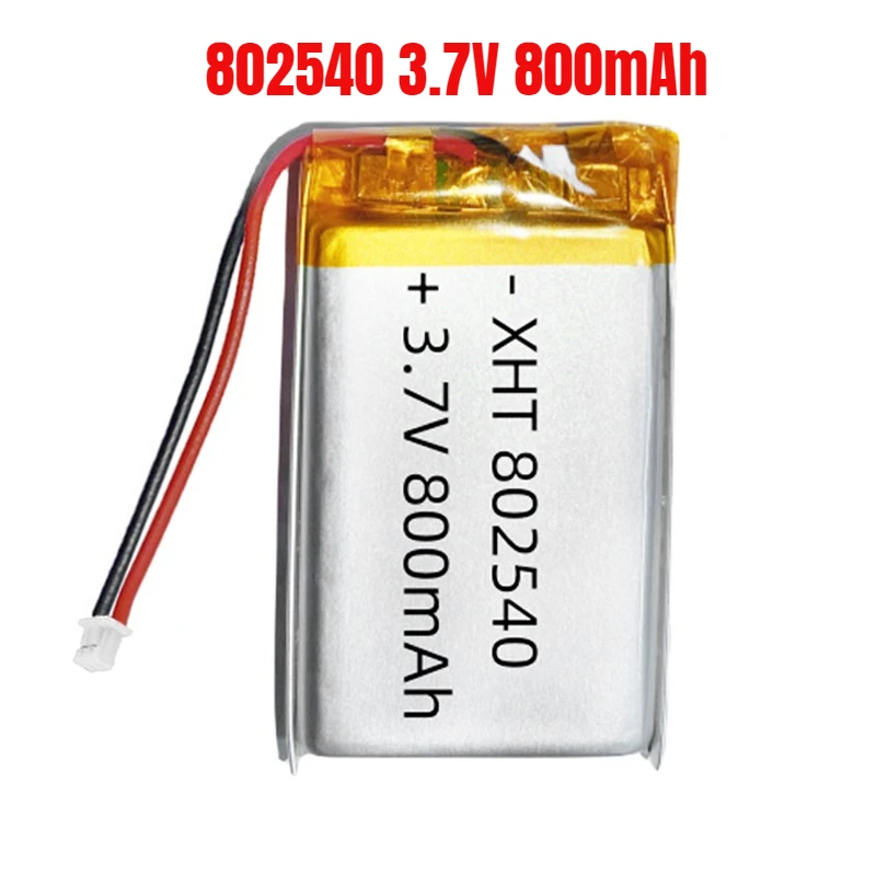 

802540 3.7V Lithium Battery Li Po Battery 800mAh Lipo Rechargeable Li Polymer Batteries for Flashlight Remote Controller Fans