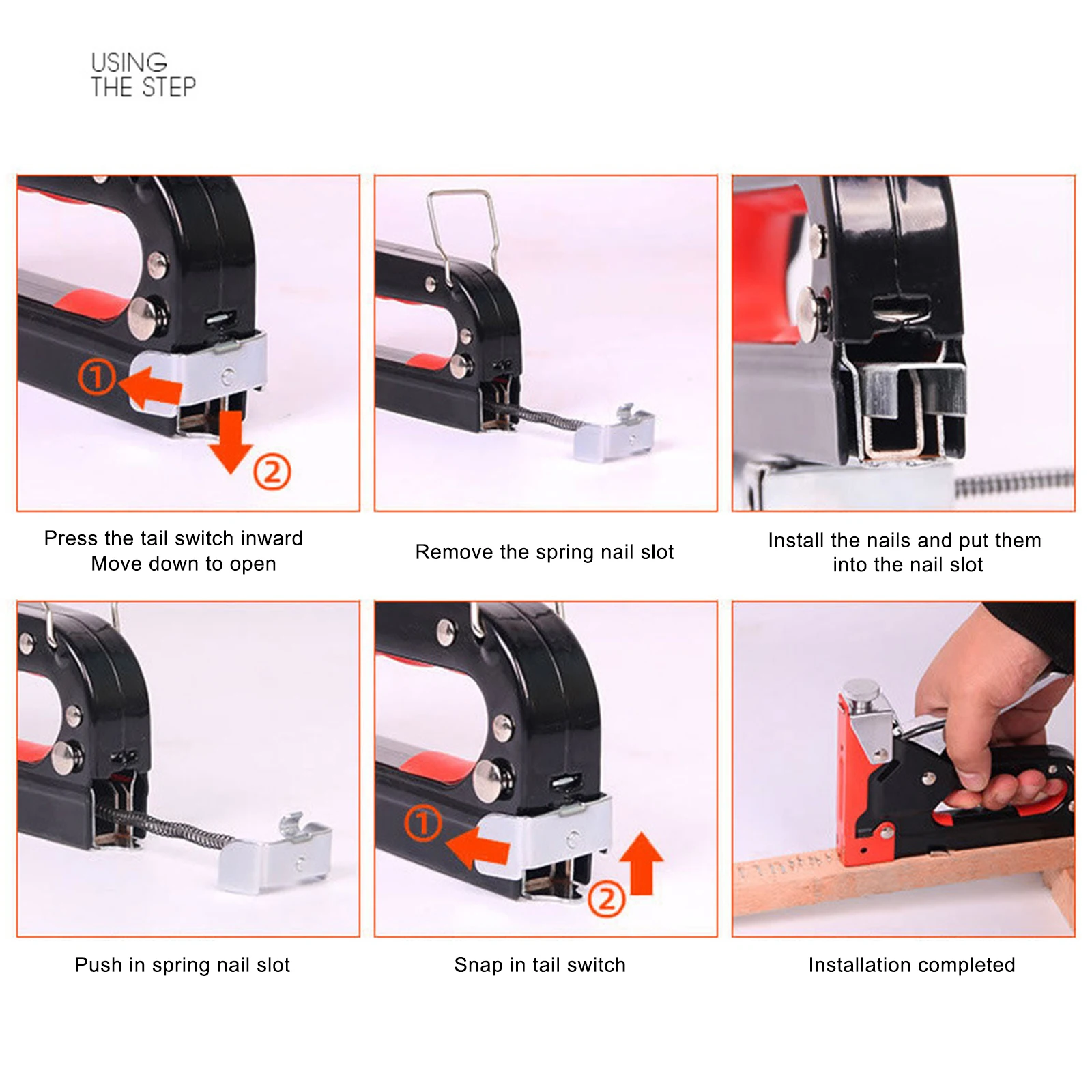 3 In 1 Manual Pressure Nail Gun Wood Frame Stapler With Nail Puller Household DIY Wooden Furniture Construction Stapler Tools