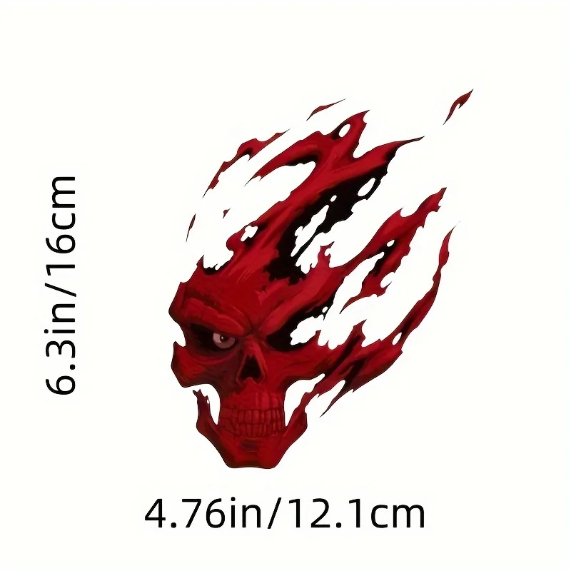قطعة واحدة من ملصق جمجمة ناري لافتة للنار، مناسب لزراعة خارجيات السيارة وزجاجات المياه وصفحات المجلات وظهر الهاتف #2