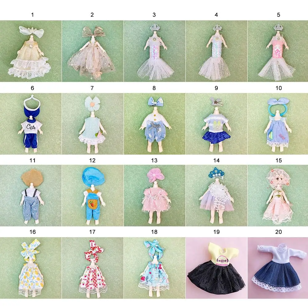 Roupas de boneca fashion de alta qualidade, 18 estilos, crianças, faça você mesmo, meninas podem vestir, saia de macacão, boneca de 16 ~ 17cm/boneca bjd 1/8
