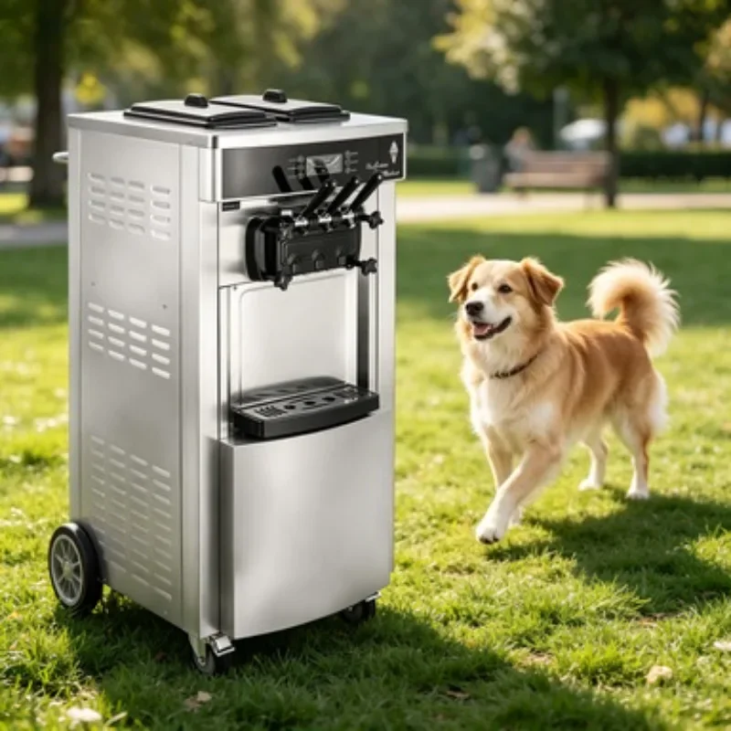 3 Flavors Floor Ice Cream Making Machine Commercial Soft Serve Maker Yogurt Freezer Equipment for Canteen