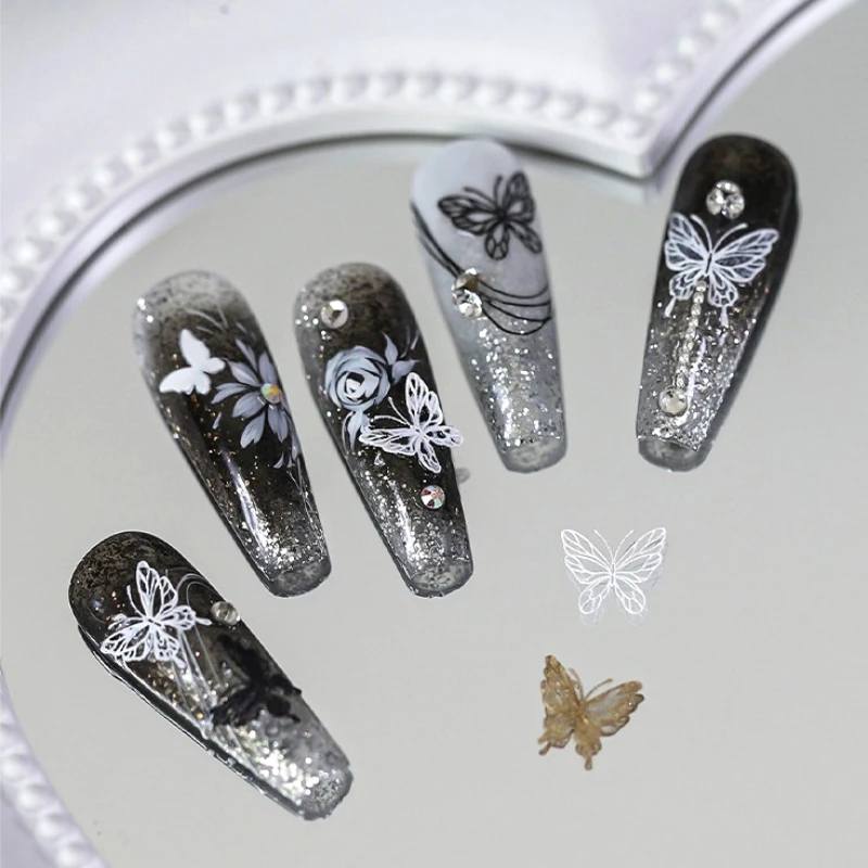 

Chic Neon Butterfly Ribbon Heart Stars Bowknot Rose Handwork DIY Nail Art Silicone Carving Mold Jellyfish Shell Mould Template