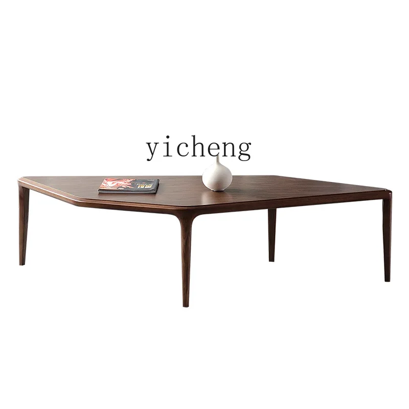 

Zc Coffee Table Minimalistic Modern Small Apartment Special-Shaped Personality Walnut Tea Table