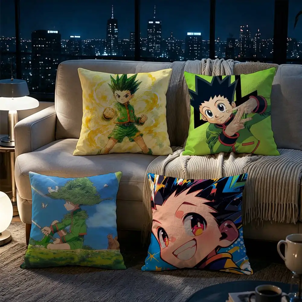 Gon Freecss Pillow cover Soft Microfiber Pillowcase Home Sofa Decor Surprise Decorative printed.