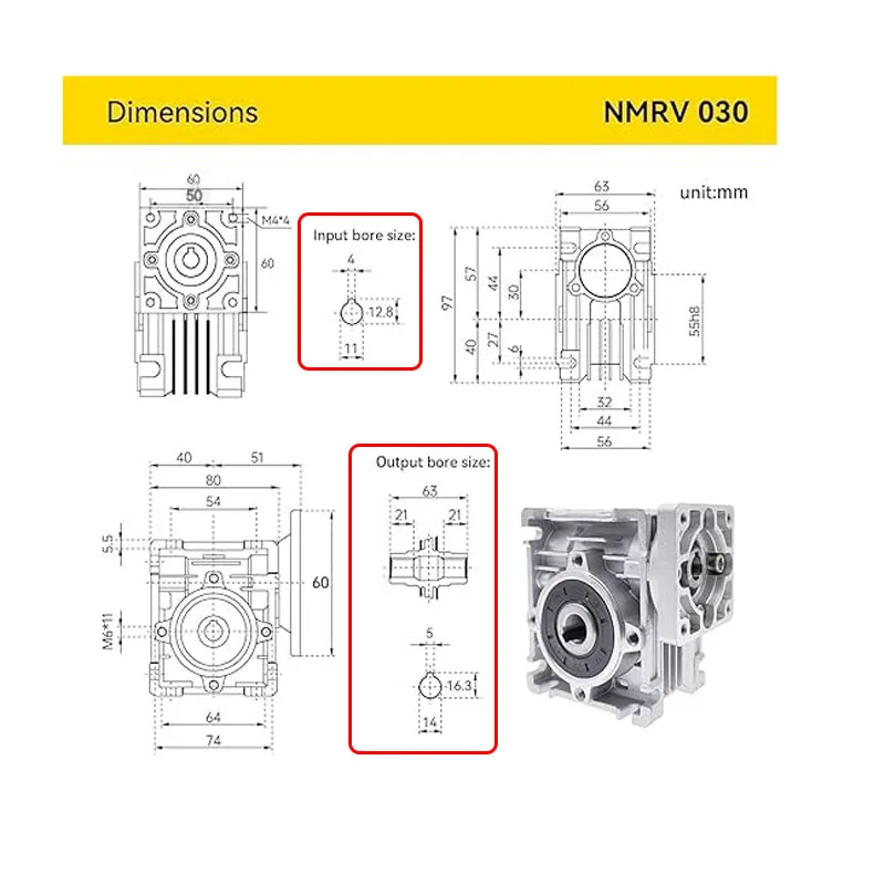 220V/380V 0.18KW Vertical Aluminum Shell All Copper Asynchronous Motor with RV030/RV040 Turbine Gearbox for Wire Stripper Peeler