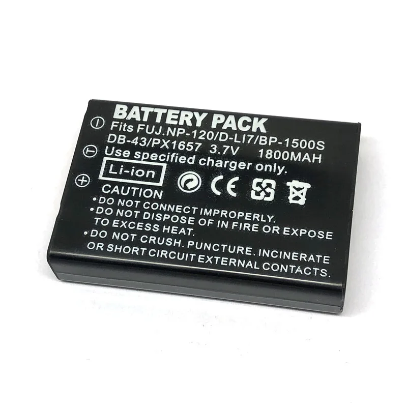 FNP120 NP-120 NP120 DL17 D-L17 DB-43 BP-1500s Battery for Fuji Fujifilm F10 F11 M603 Zoom Pentax MX4 MX550 RICOH GX8 300G 500G