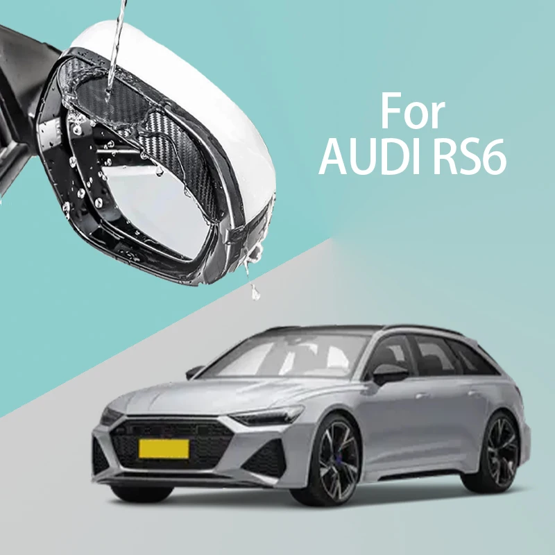

For AUDI RS6 car rearview mirror rain brow thickened carbon fiber texture rearview mirror rain brow