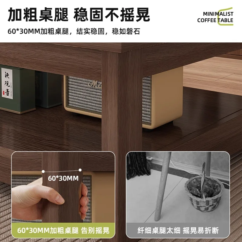 طاولة قهوة على طراز العصور الوسطى لغرفة المعيشة، طاولة شقة صغيرة منزلية، طاولة قهوة منزلية متحركة وبسيطة للإيجار