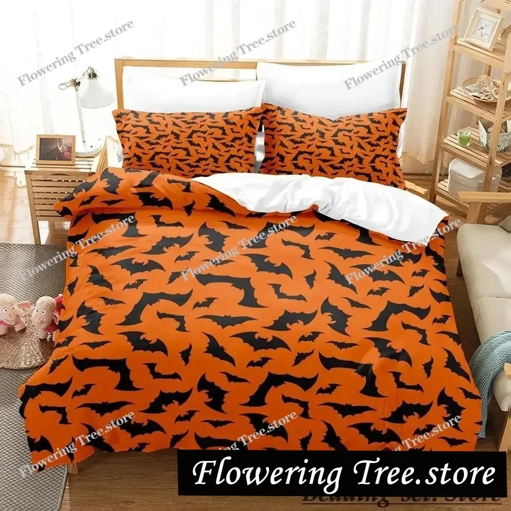 

Halloween Flying Vampire Bedding Set Single Twin Full Queen King Size Bed Set Adult Kid Bedroom Duvetcover Sets Anime Bat