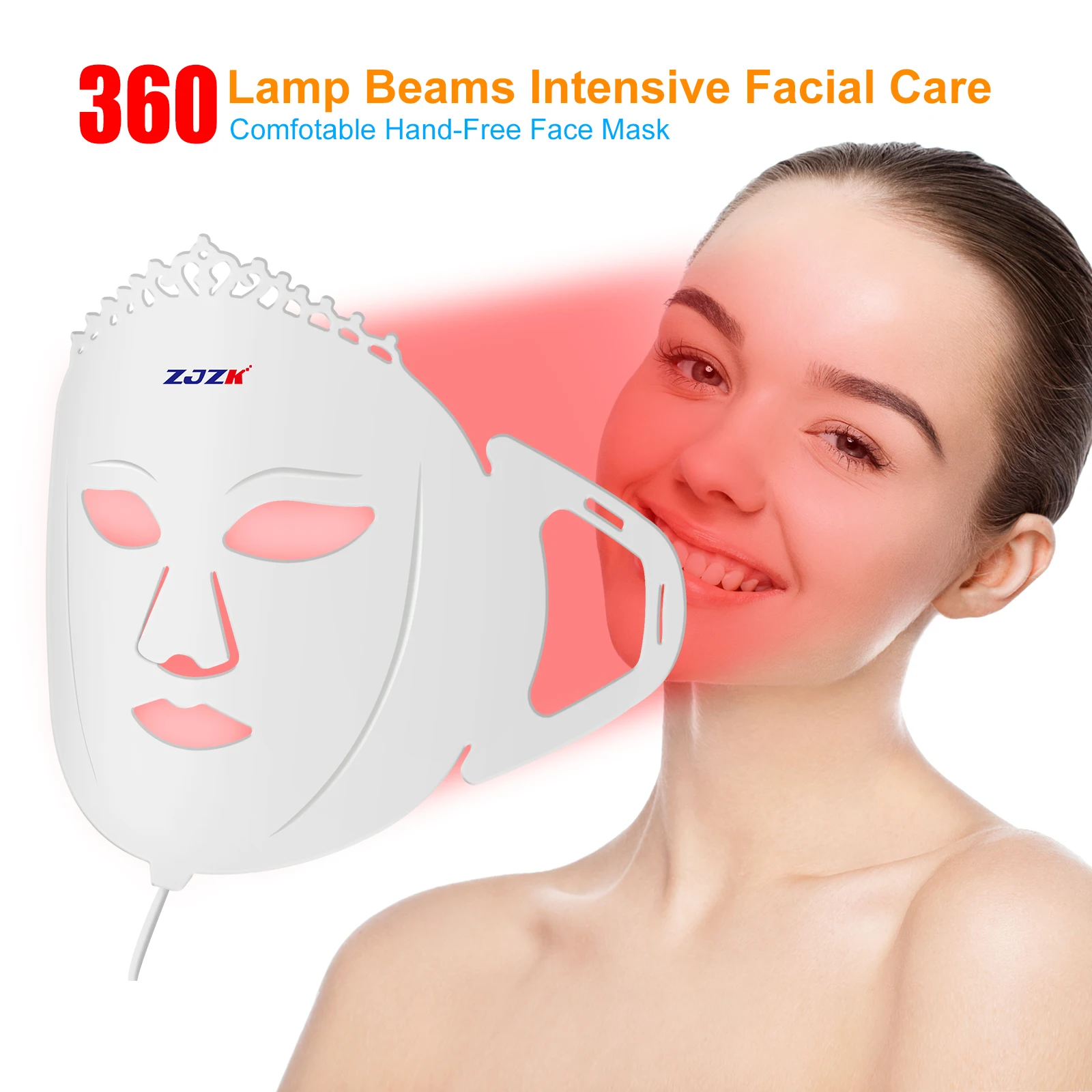 ZJZK 360Chips Acne Light Therapy Mask To Use On Face To Remove Wrinkles 660nm 850nm 940nm Manual Laser Machine For Fine Lines