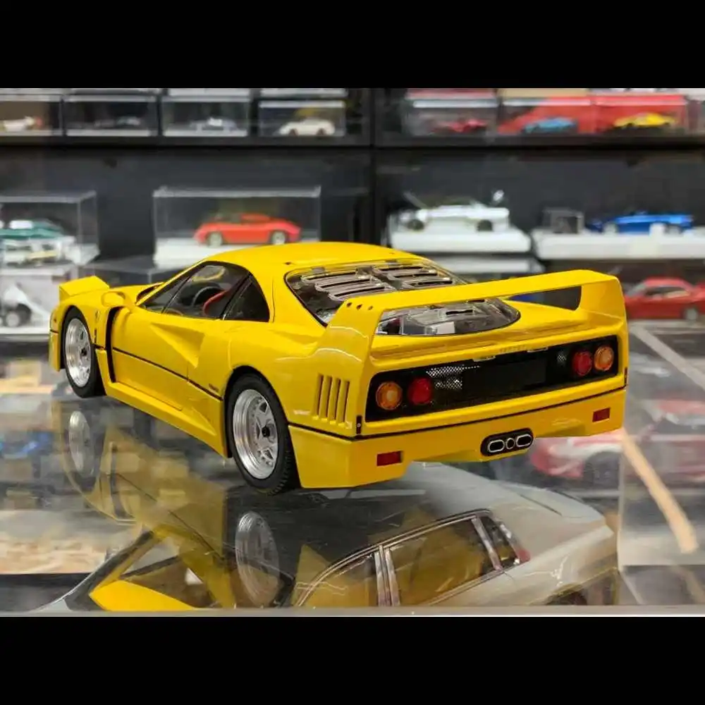 Limited Edition Kyosho 1:18 Ferrari F40 08416Y Yellow Alloy Diecast Car Model 4 Open Doors High Detail Supercar Collectible Gift
