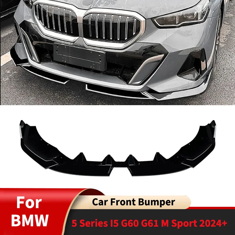 For BMW 5 Series I5 G60 G61 M Sport 2024+ Car Front Bumper Lip Parts Lower Splitter Body Kit Front Blade Guard Board Accessories