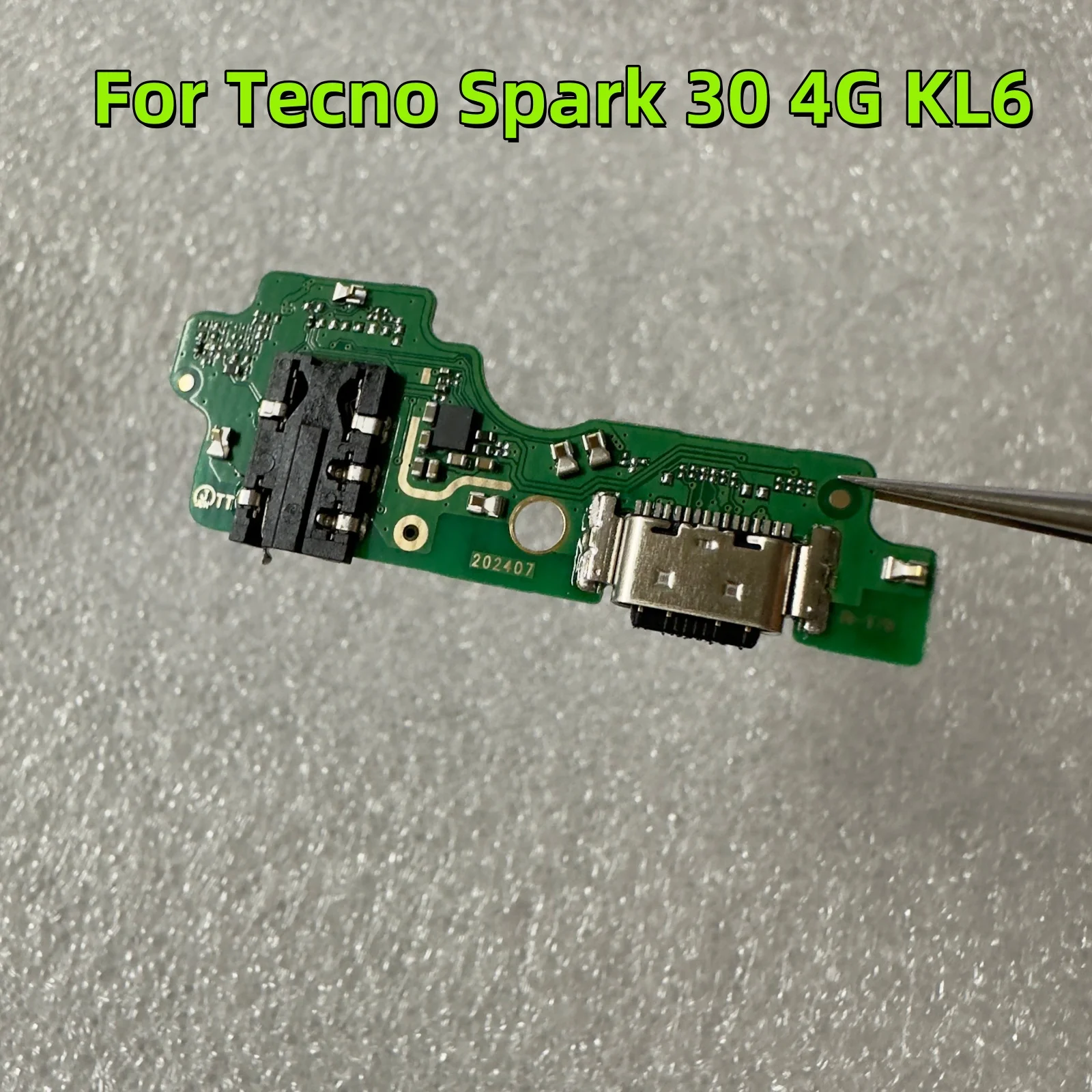 For Tecno Spark 30 Pro 4G KL6 Charging Port Board with iC Dock Connector Charger USB Charging Port Flex Cable With Tools Repair
