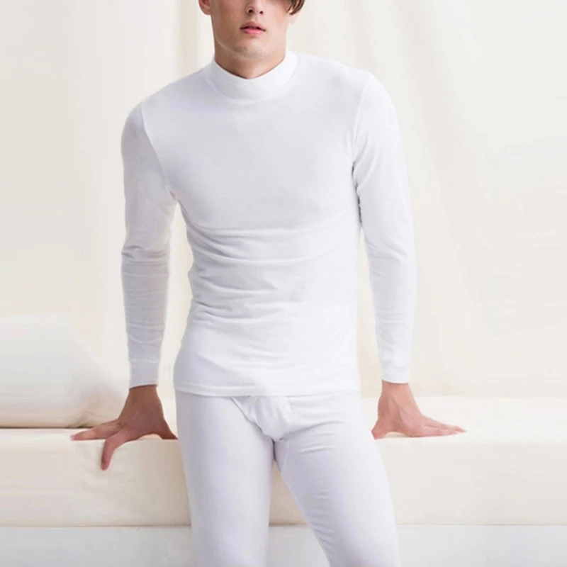 

Male Thermal Underwear Men's Long Autumn Winter Turtleneck Tops+Pants 2 Piece Set Homem Clothing Warm Thick Plus Size L-2XL