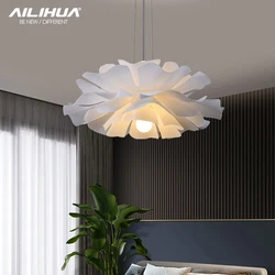 Living room bedroom chandelier Nordic ins girls room lighting creative designer dining room lamp net Red Flower Chandelier