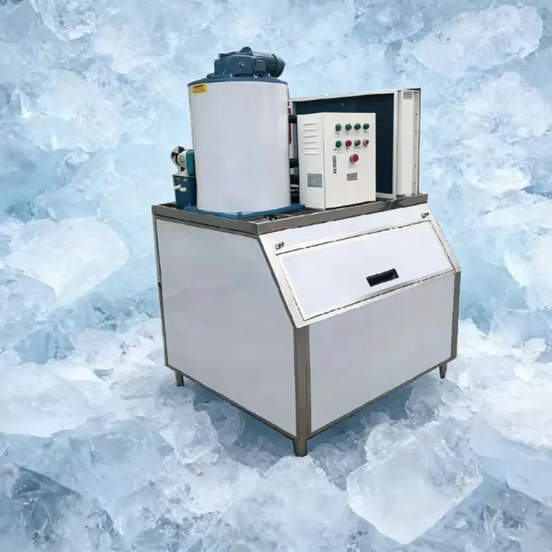 AM QDMECH Premium Quality Food Grade Flake Ice Machine Ice Maker Preservation Equipment for Small Scale Seafood Shops