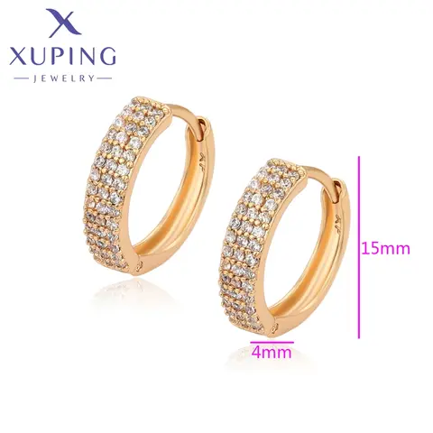 Xuping Jewelry Nya Moderiktiga Cirkulära Örhängen i Guldfärg för Kvinnor, Skolflickor, Gåva 14E2531006 6 best sales Xuping smycken i rostfritt stål - №5