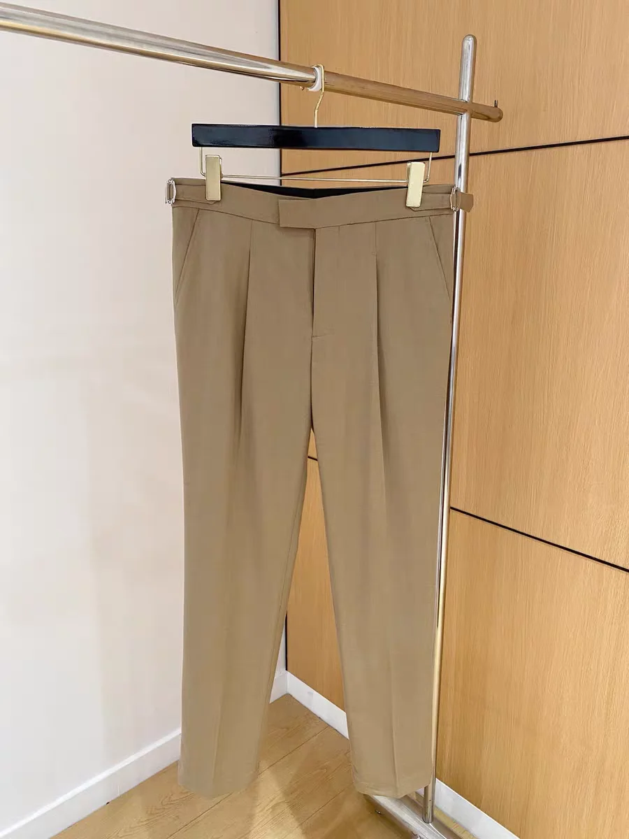 

Ele Men's Busin Casual Straight Leg Woolen Pants Classic Sle Spring Autumn Lightweight Multifunctional