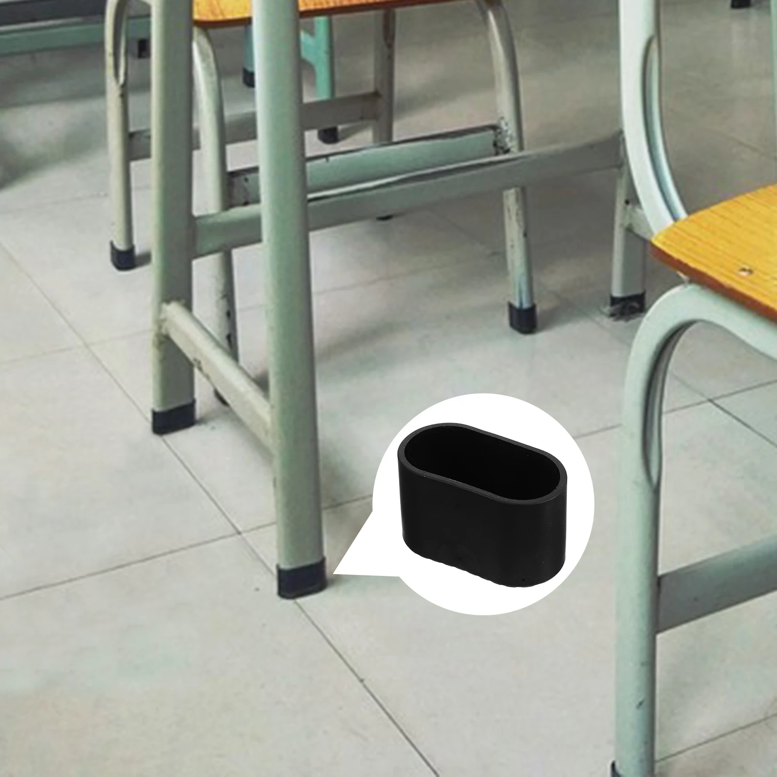 

24 Pcs Chairs niture Foot Cover Leg Pads Feet Covers Oval Glides Table Cap Black Stool Protective Bottom Floor Protectors