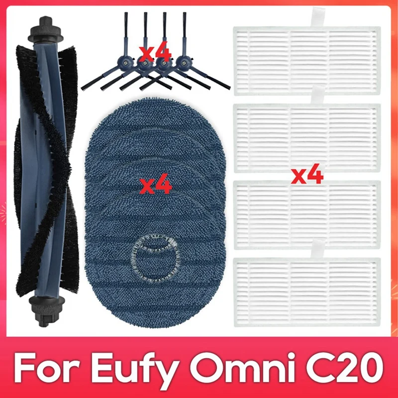 Abwq para eufy omni c20 robô aspirador de pó peças reposição principal escova lateral filtro mop pano acessórios