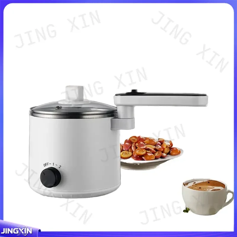 Custom for 1.5L Electric Hot Pot Cooker 600W Mini Multifunction Home RV Stainless Steel Smart Energy Saver Tempered Glass Lid