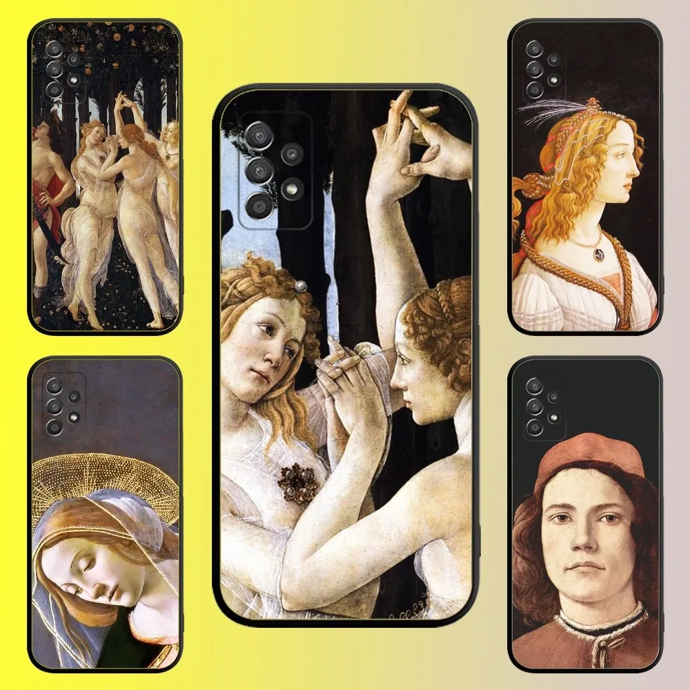 

Sandro Botticelli Renaissance Art Phone Case For Samsung Galaxy A13,A21s,A22,A31,A32,A52,A53,A71,A80,A91 Soft Black Shell