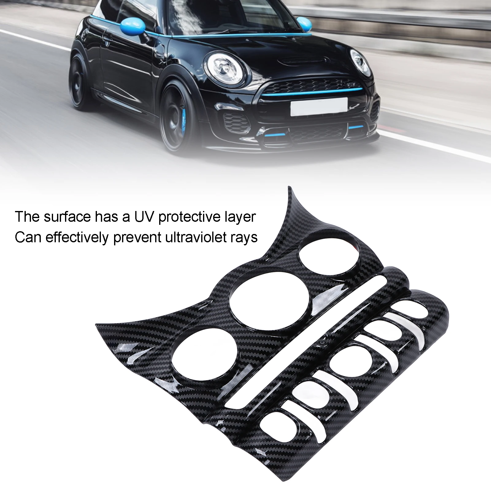 Car Air Conditioning CD Panel Cover Trims Frame 6.5in AC CD Panel Sticker Carbon Fiber For Mini Cooper F55 F56 F57 2014-2021