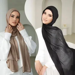 Viskose Hijab Set passende Farbe Kappe einfache Baumwolle modale muslimische Frauen Schal weichen Schal Rayon Doppels tiche Rand Schal Hijab