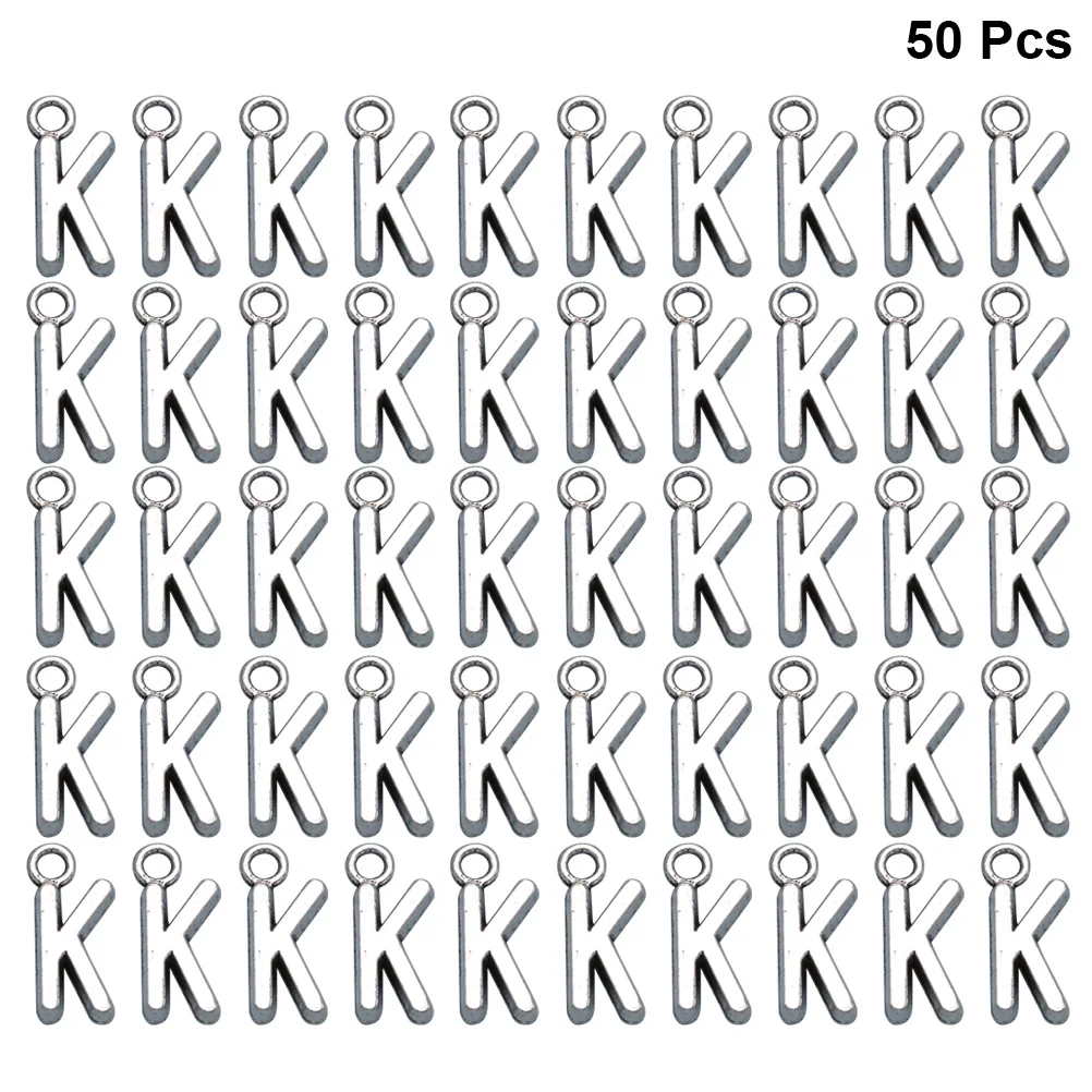 

50 Pcs Jewelry Making Charms Letter Alloy Pendant Diy Keychain Initial Gold Plated Earrings