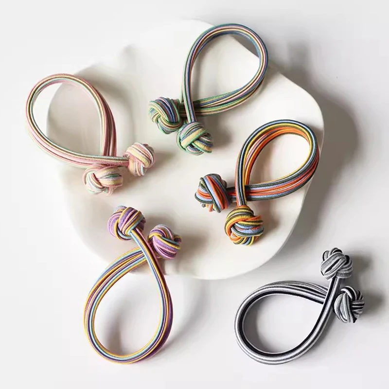 Fashion Dopamine Color Chinese Knot Elastic Hair Rubber Bands Women Girls Hair Ties Head Rope Ponytail Holder Hair Accessories