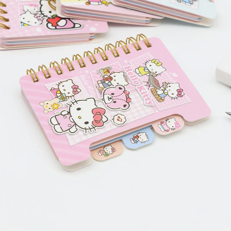 16pcs Sanrio Office Supplies Kuromi Hangyodon Mini Planners Coil Notebook Students Cute Hellokitty Color Page Portable Notebooks