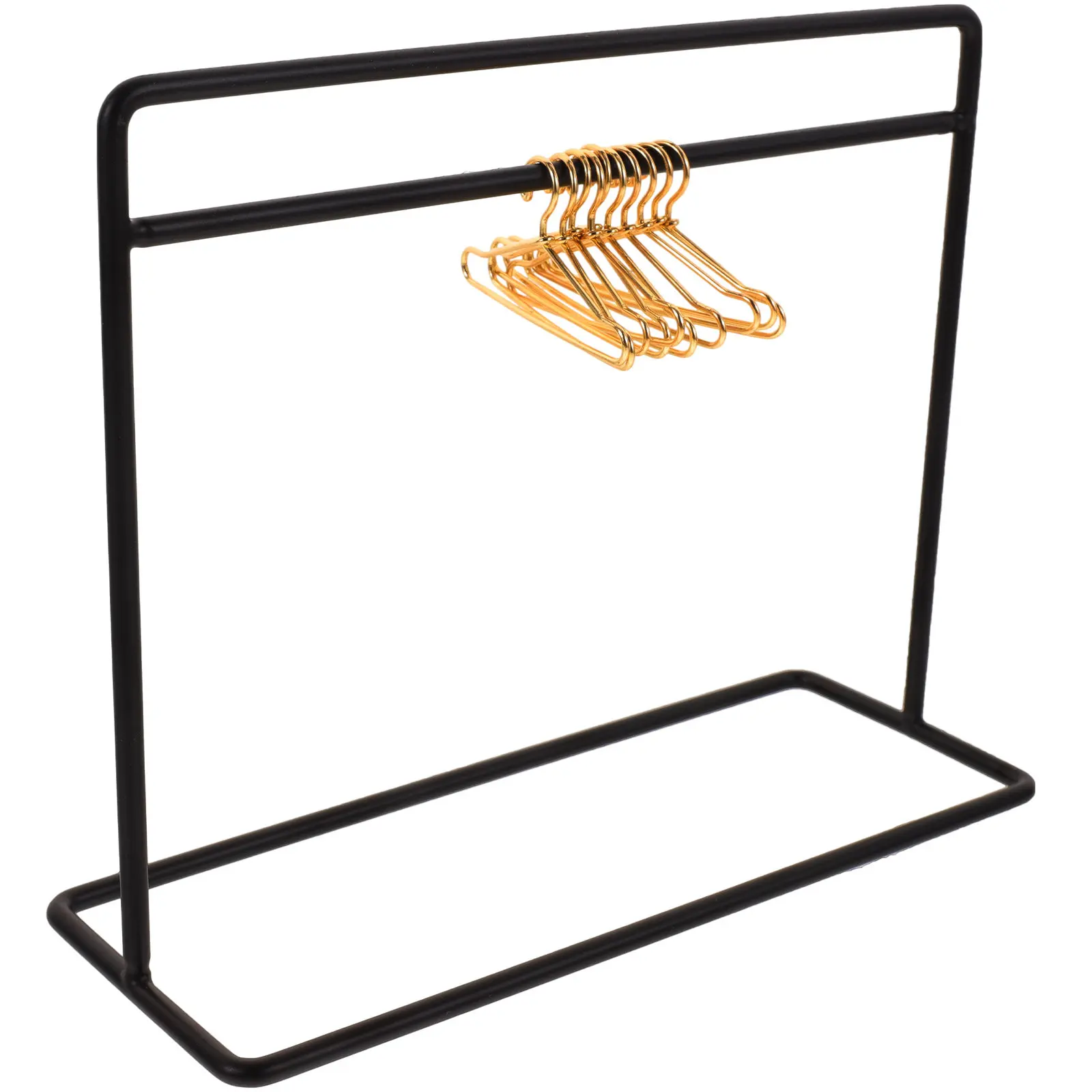 

1Set Mini Clothes Hangers High-Grade Iron Sturdy Apparel Rack Kids Room Nursery Clothes Dry Rack Office Decor for Women Desk