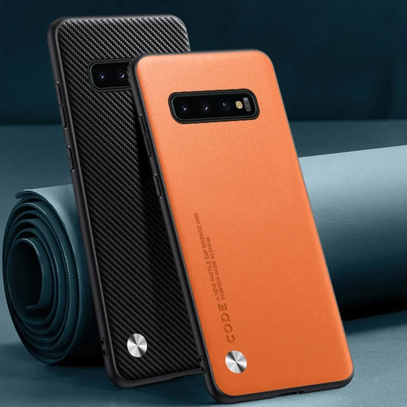 For Samsung Galaxy S10 5G Coque Luxury PU Leather Case For Samsung S10 Plus S10Plus Matte Cover Silicone Protection Phone Case