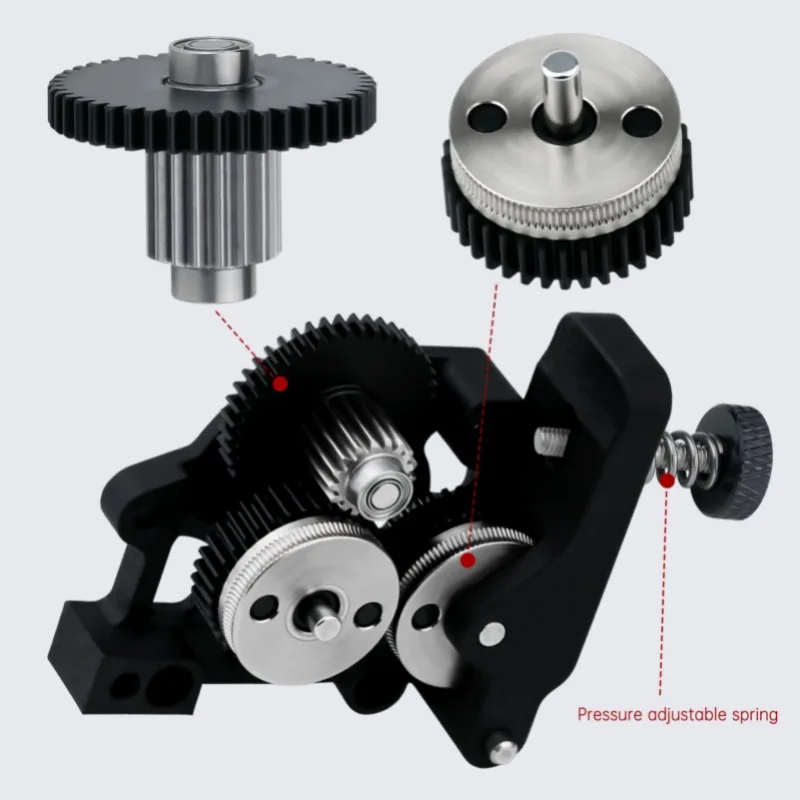 All Metal Extruder For 3D Printer Hardened Steel Dual Gear Reduction Remote And Direct Drive Compatible