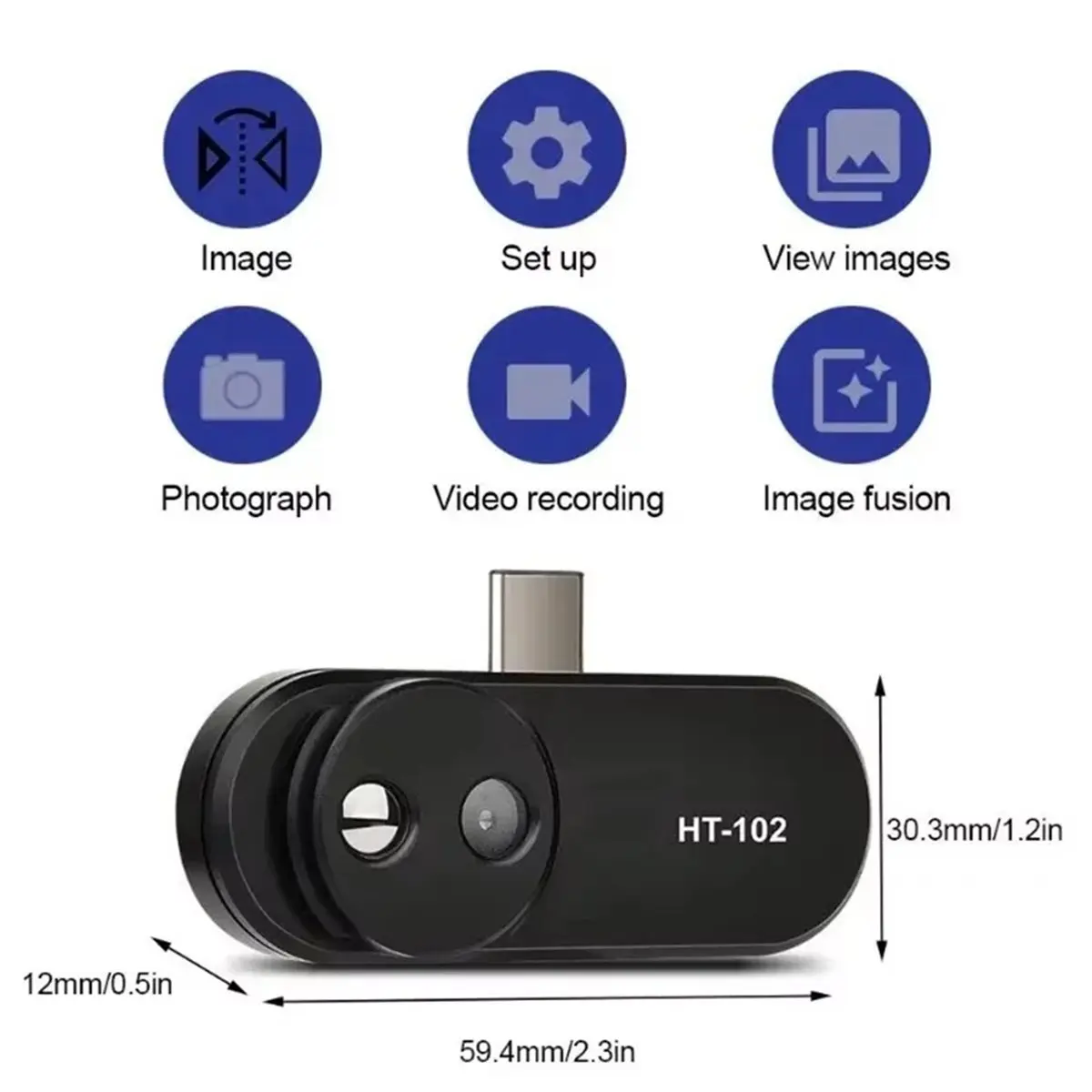 Mobile Thermal Camera USB Type-C Android Mobile Phone Devices HT-102 32x32 Infrared Thermal Imager Temperature -20-300℃