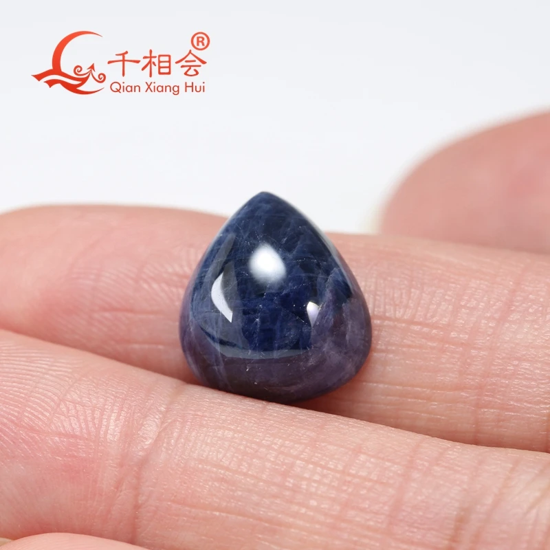 10.5ct pear shape cabochon Natural and Filled blue sapphire  opaque Decoration Gifts Loose Gemstone GRC certificated