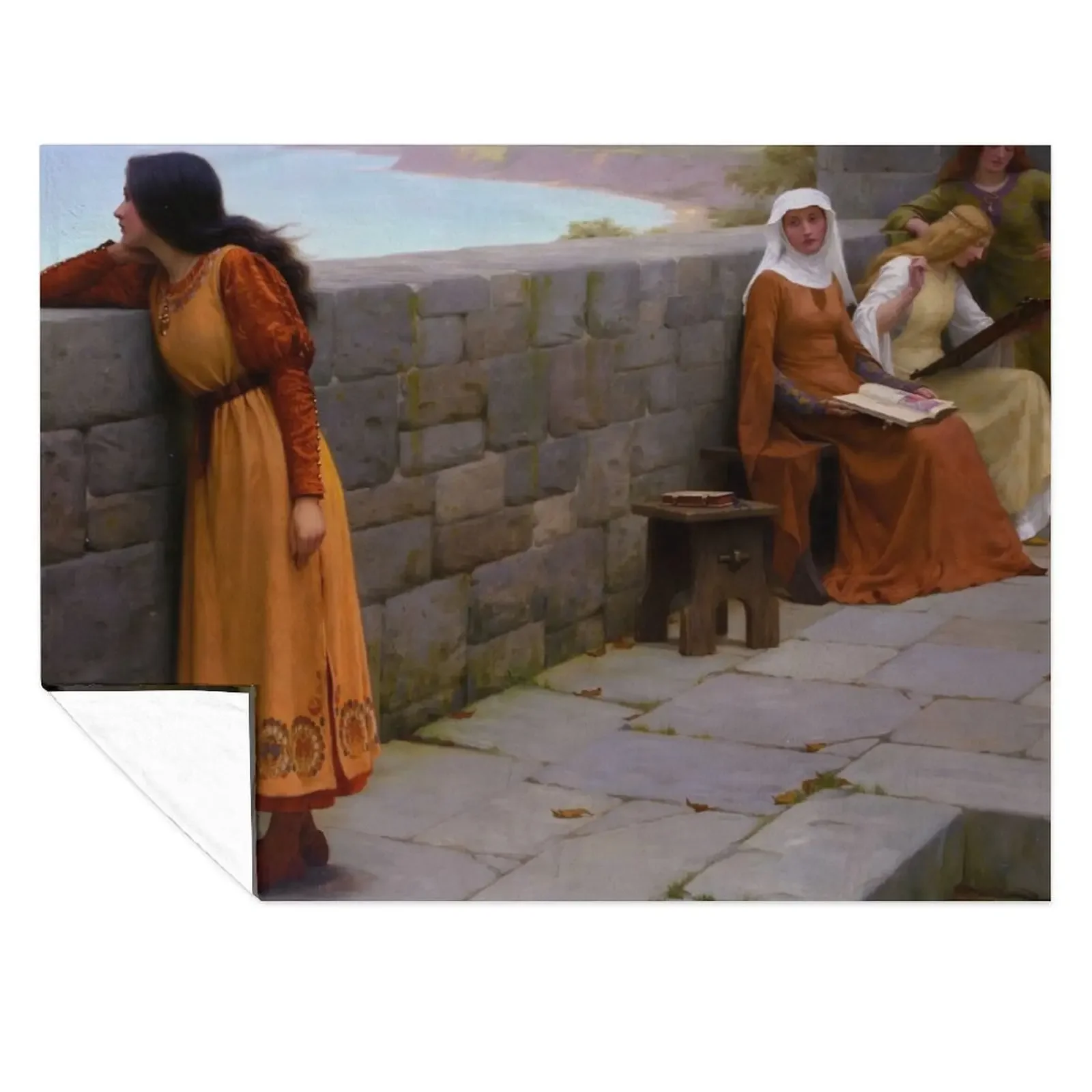 

Edmund Blair Leighton - The Hostage [1912] Print Edmund Blair Leighton Throw Blanket Camping Plaid Flannels Blankets