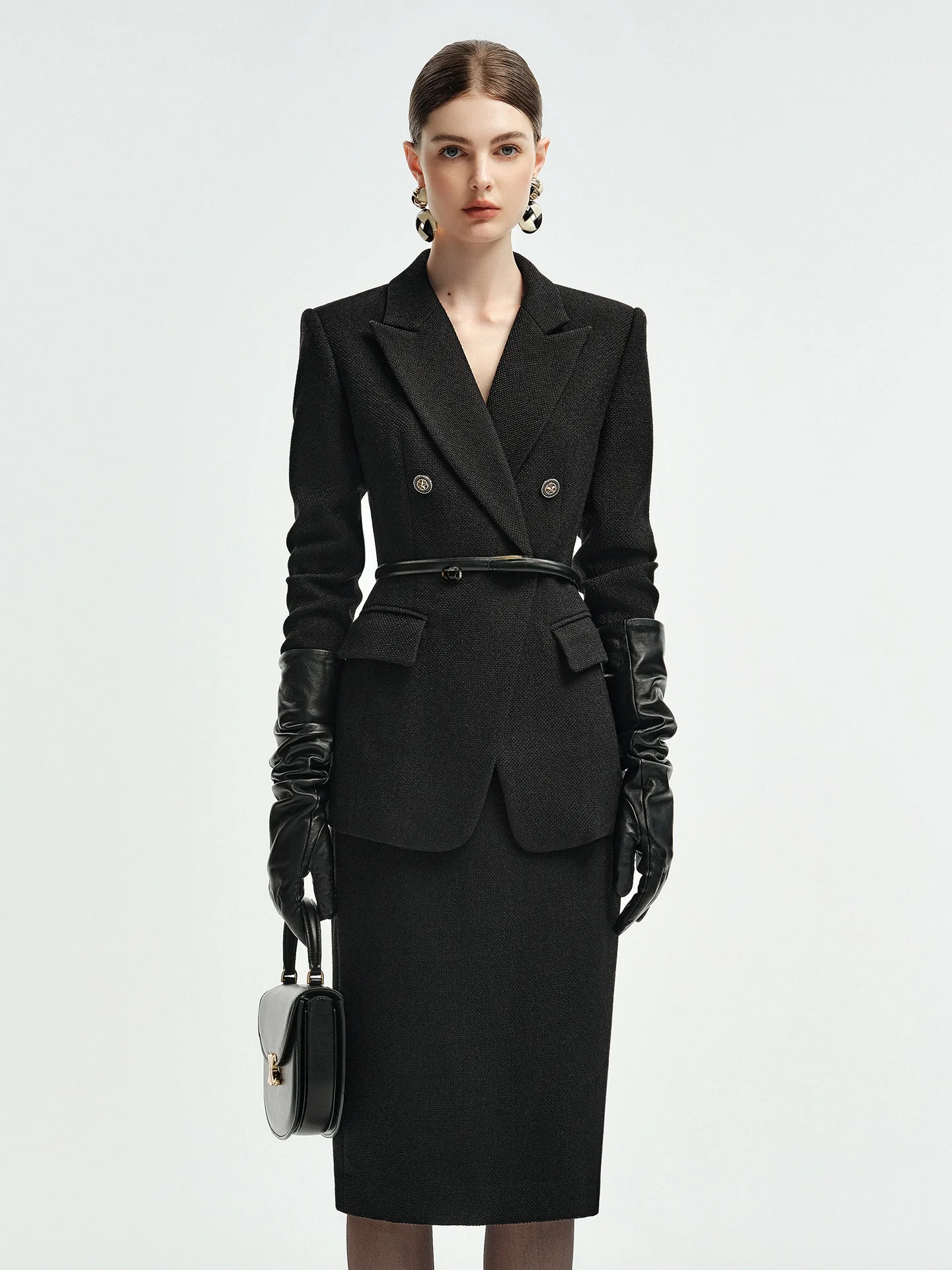 

Formal Occasion Professional Black Suit Set for Women Autumn Winter Business Dress Code Elegant Ladylike Style Career Women