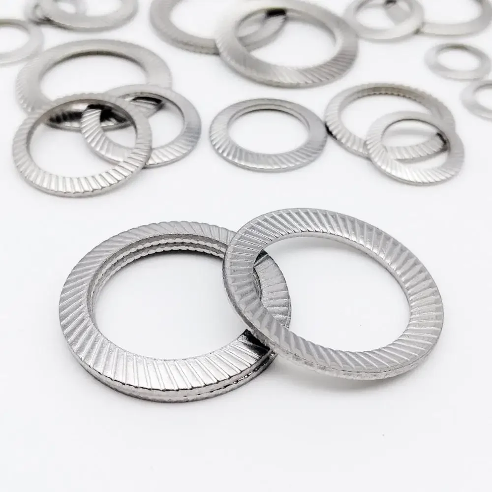 304 Stainless Steel Double-sided Oblique Printed Washer Butterfly Anti Loosening, Anti Slip, and Locking Washer M2.5-M16