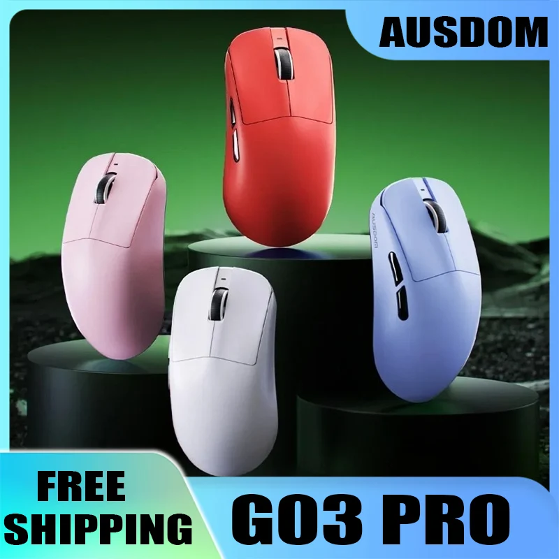

AUSDOM G03 Pro Wireless 3Mode 8K Mouse G03 Ultra PAW3395 PAW3950 8000Hz Lightweight Gaming Mouse PC Accessory for FPS Gamer Gift