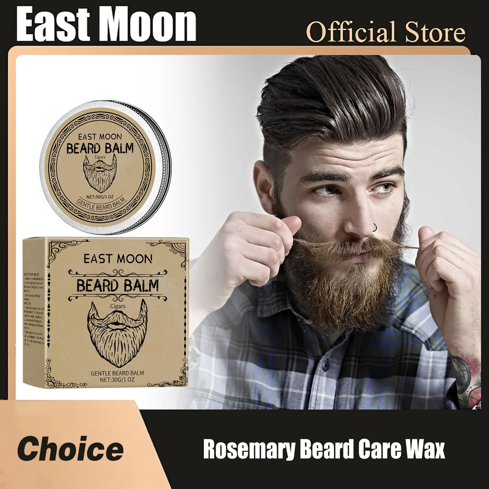 

Rosemary Beard Care Wax Improve Smooths Dashing Gentle Strong Hold Deep Moisturize Keep Soften Strengthen Styling Men Beard Balm